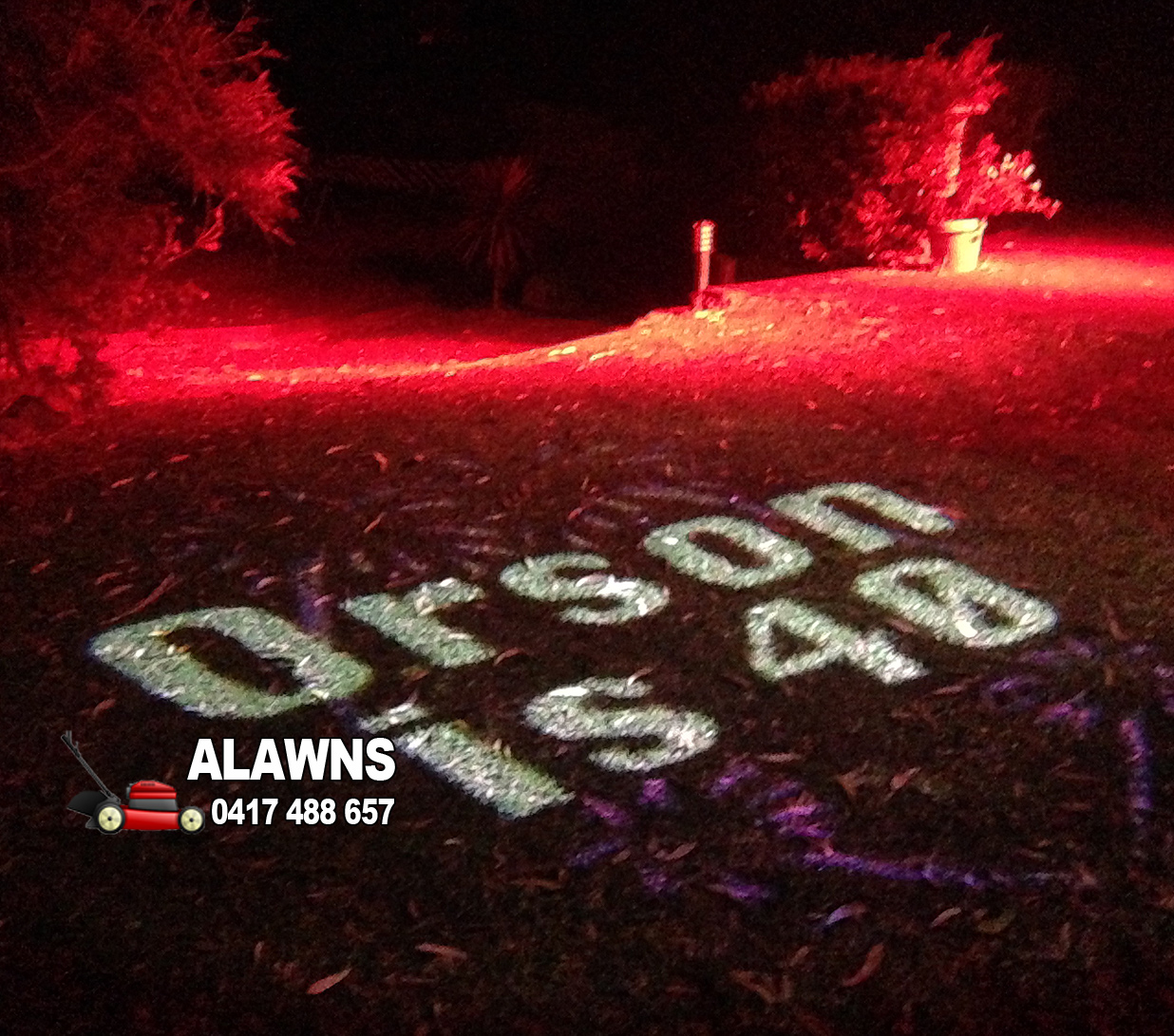 40th birthday hire of outdoor lighting & custom monogram in Baulkham Hills